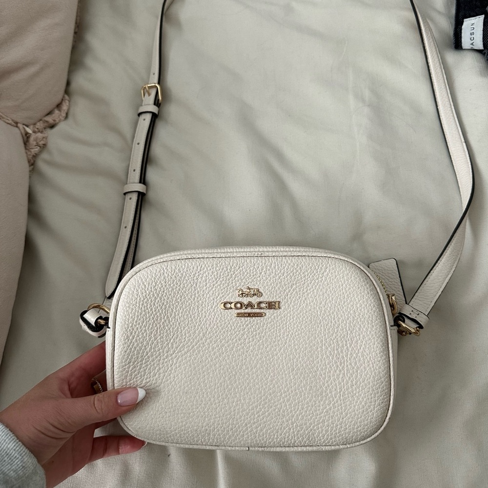 Cream coach purse